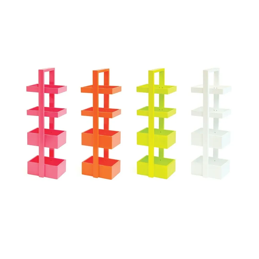 4-Tier Bathroom Caddy with Trays - White