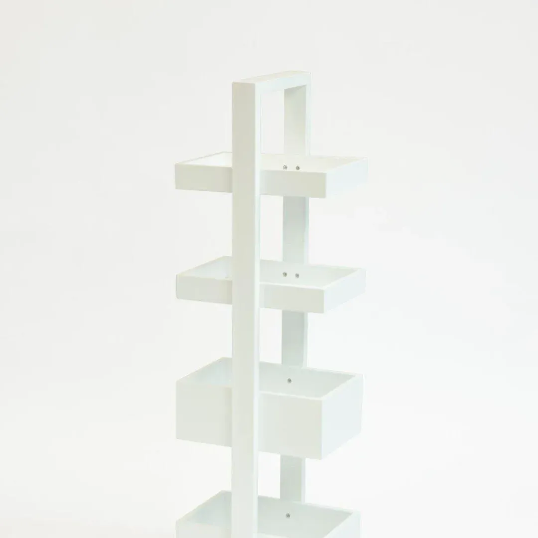 4-Tier Bathroom Caddy with Trays - White