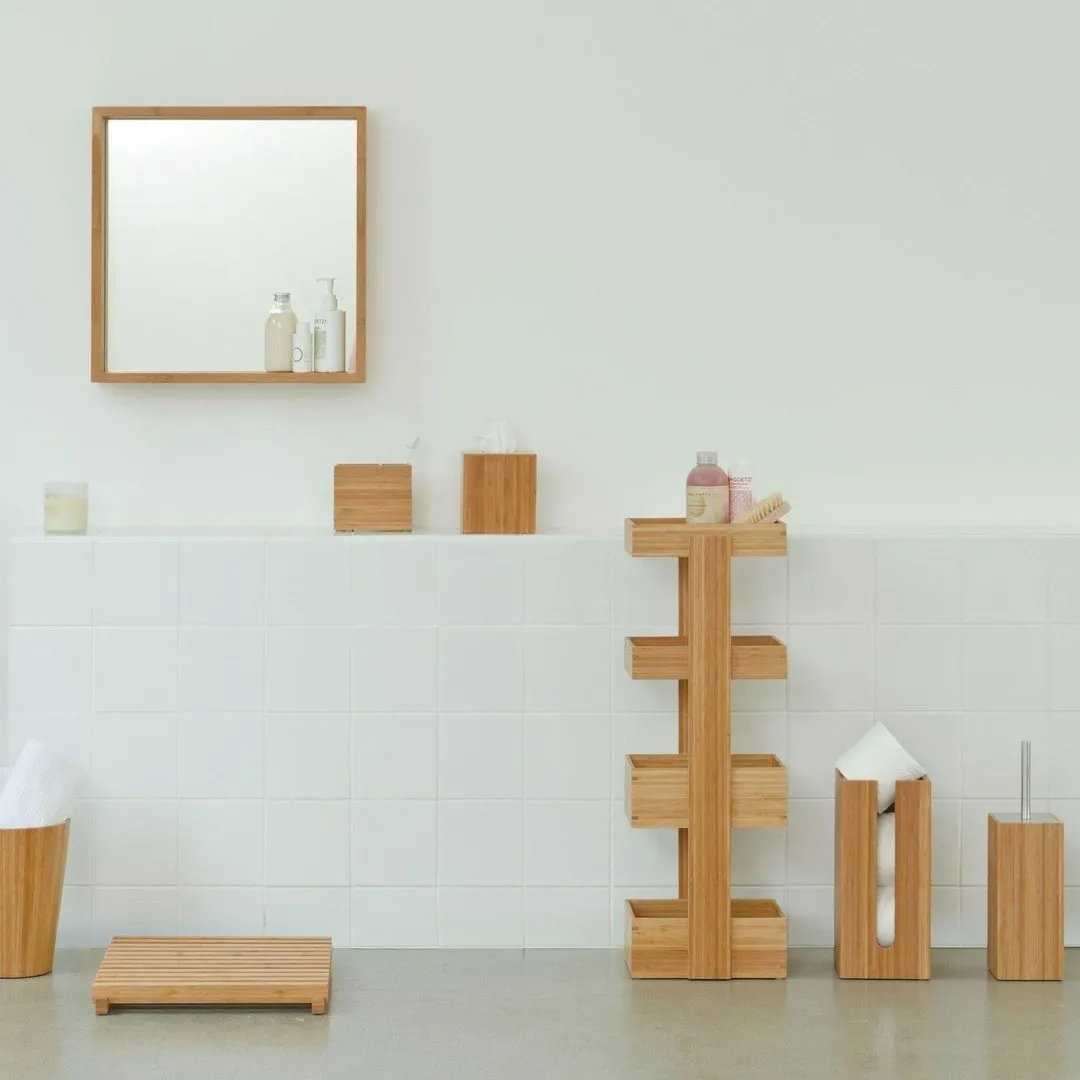 4-Tray Storage Caddy - Natural, Bamboo