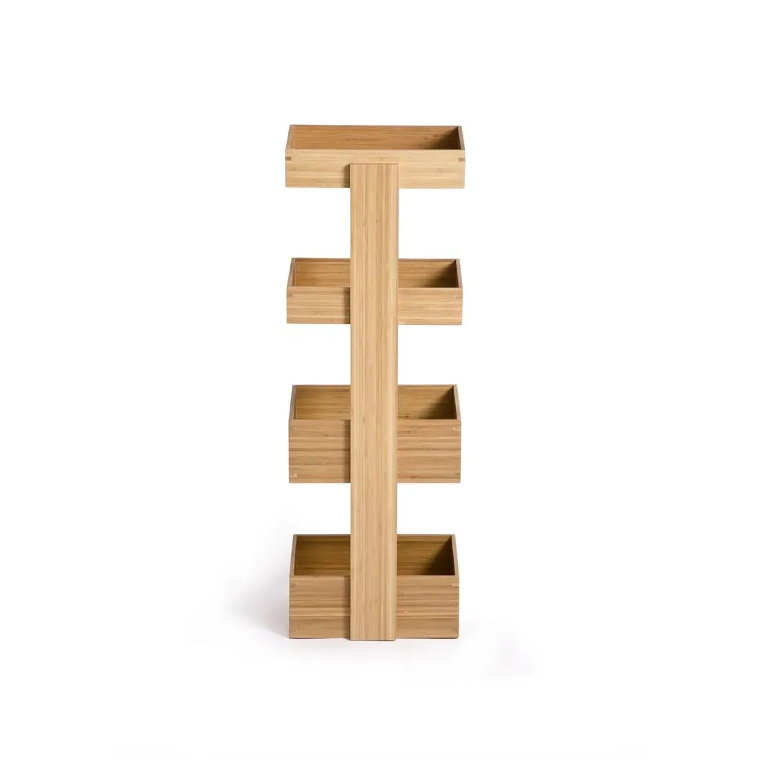4-Tray Storage Caddy - Natural, Bamboo