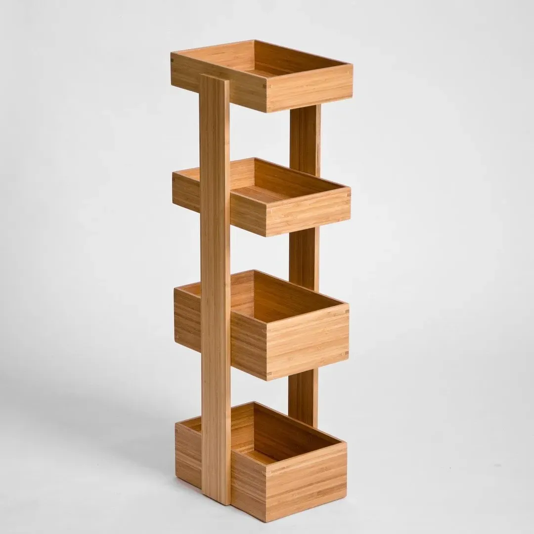 4-Tray Storage Caddy - Natural, Bamboo image