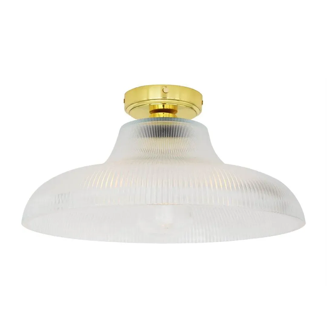 40cm Ceiling Light IP65 Rated - Brass, Glass