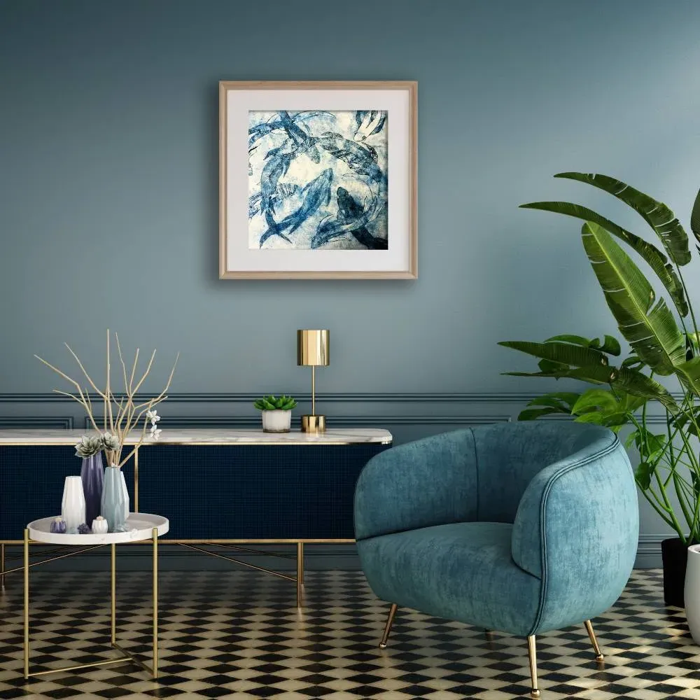 40x40cm Wall Art Print - Blue image