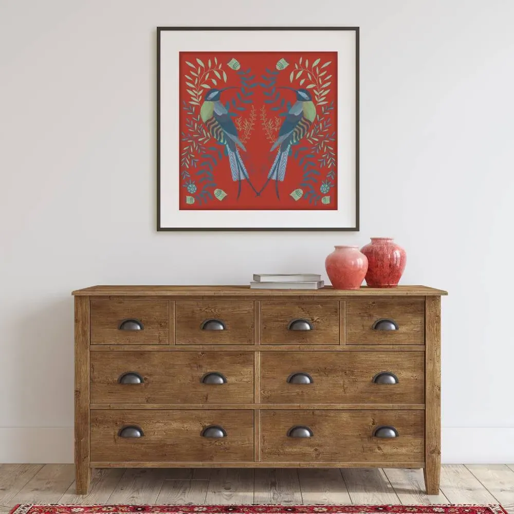40x40cm Wall Art Print - Vermillion, Limited Edition image