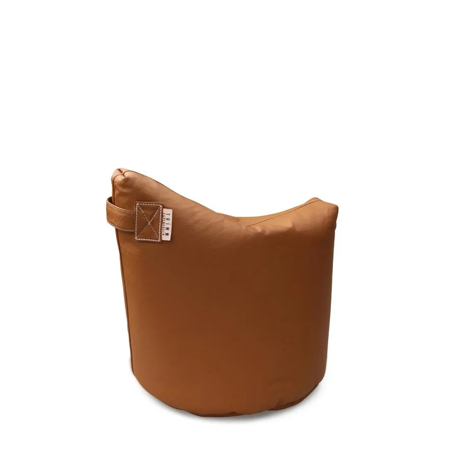 48cm Leather Stool - Cognac, Grain Leather image