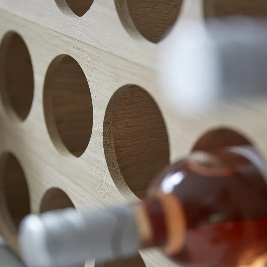 5-Bottle Wine Rack - Oak Wood