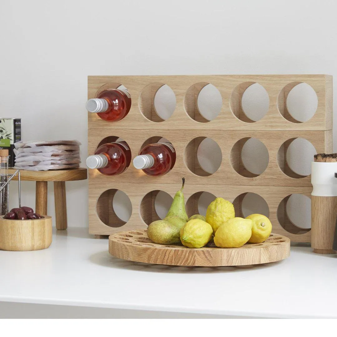 5-Bottle Wine Rack - Oak Wood image