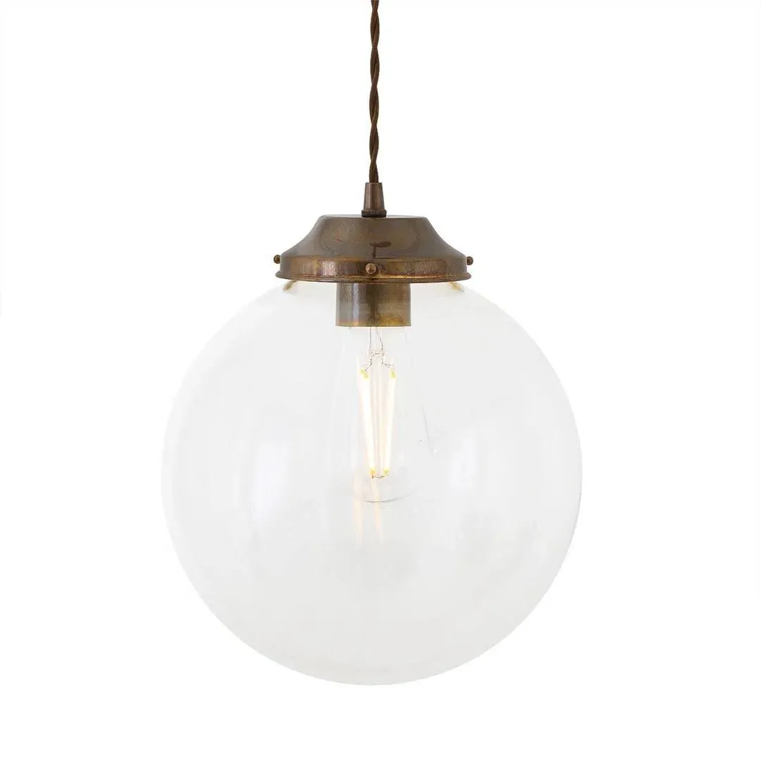 5-Light Globe Cluster Pendant - Brass, Glass