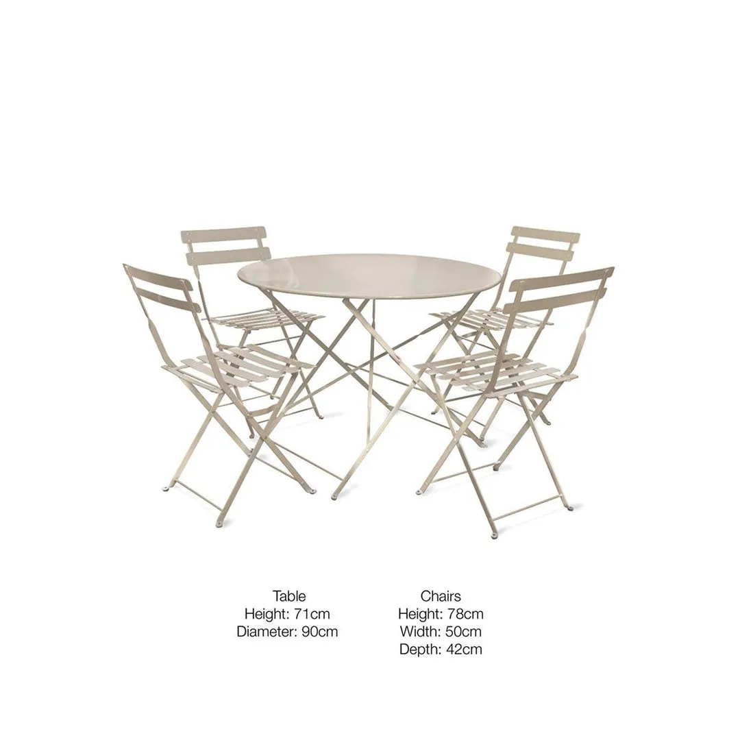 5-Piece Folding Bistro Set - Clay, Steel