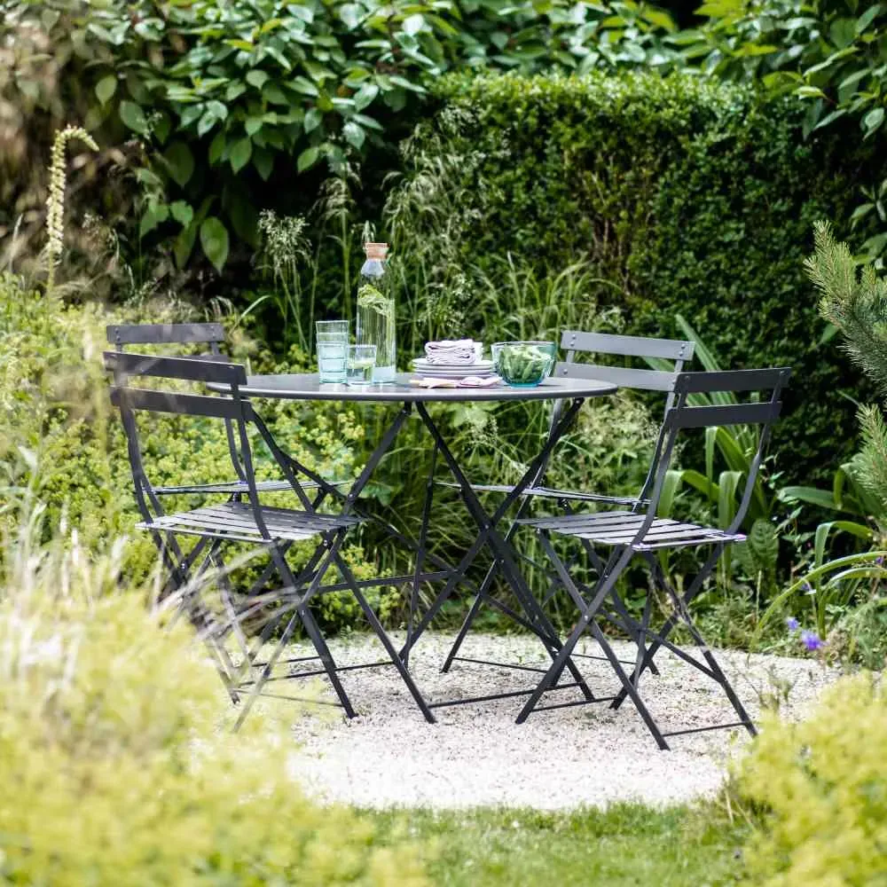 5-Piece Large Folding Bistro Set - Carbon