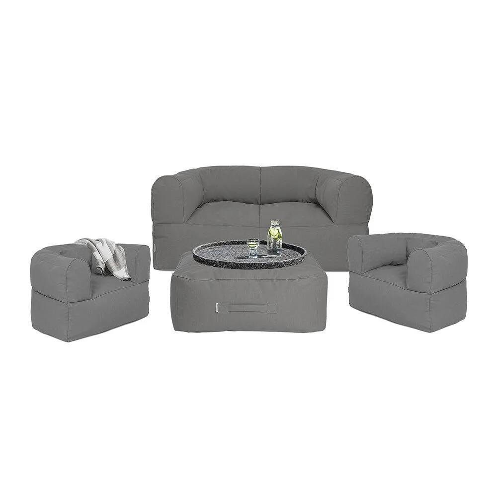 5-Piece Outdoor Seating Set Round Design - Grey
