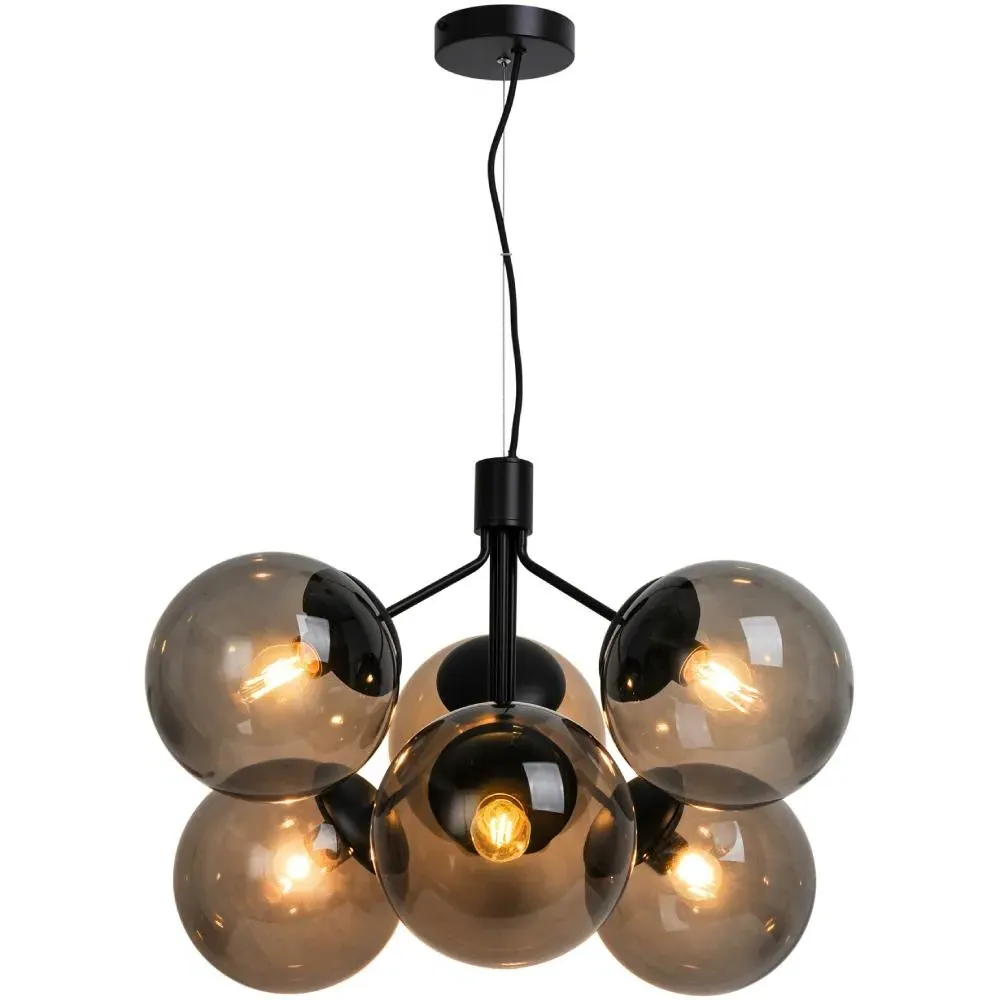 6-Light Pendant Chandelier - Black