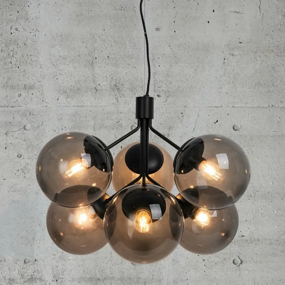 6-Light Pendant Chandelier - Black