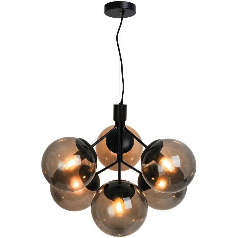 6-Light Pendant Chandelier - Black