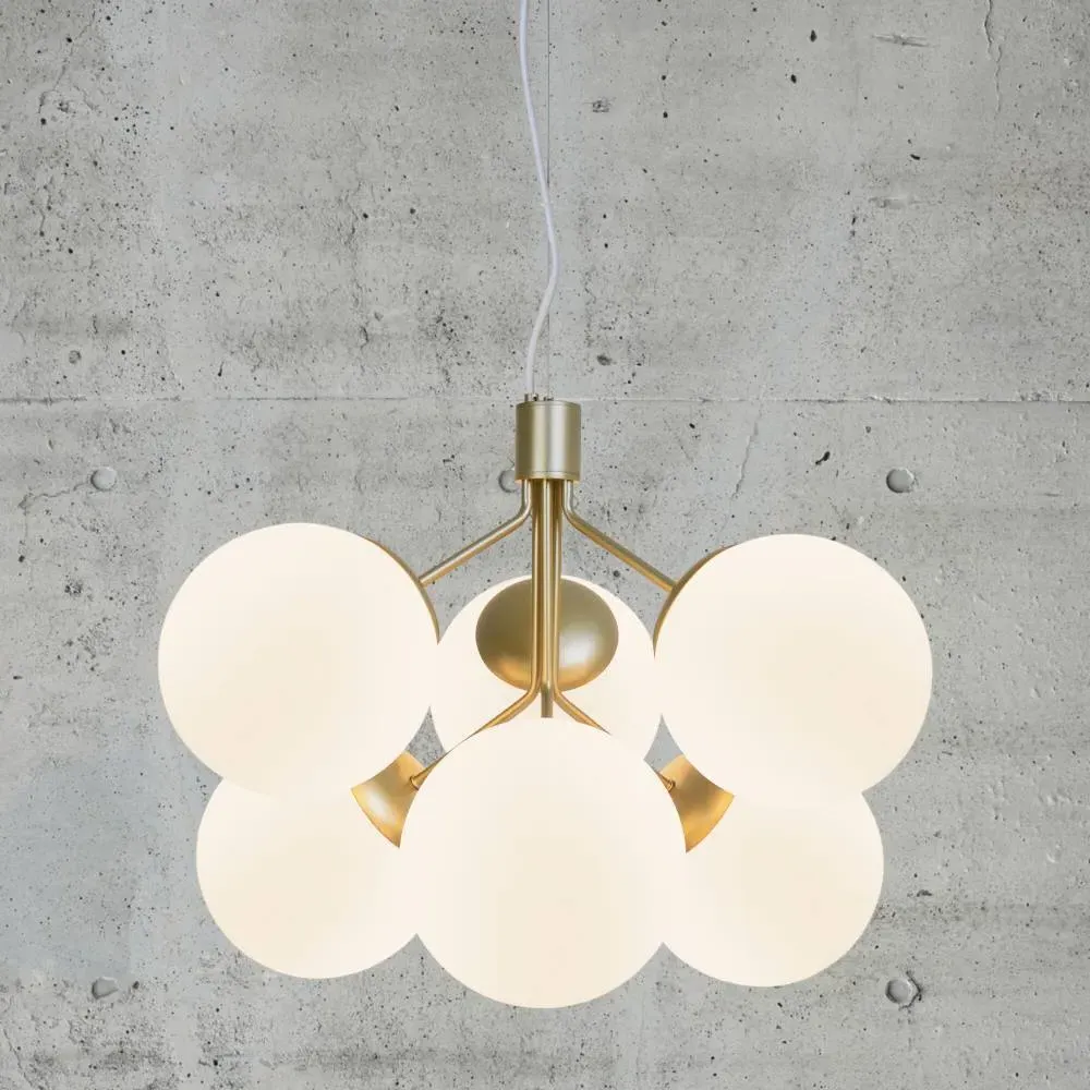 6-Light Pendant Chandelier - Brass