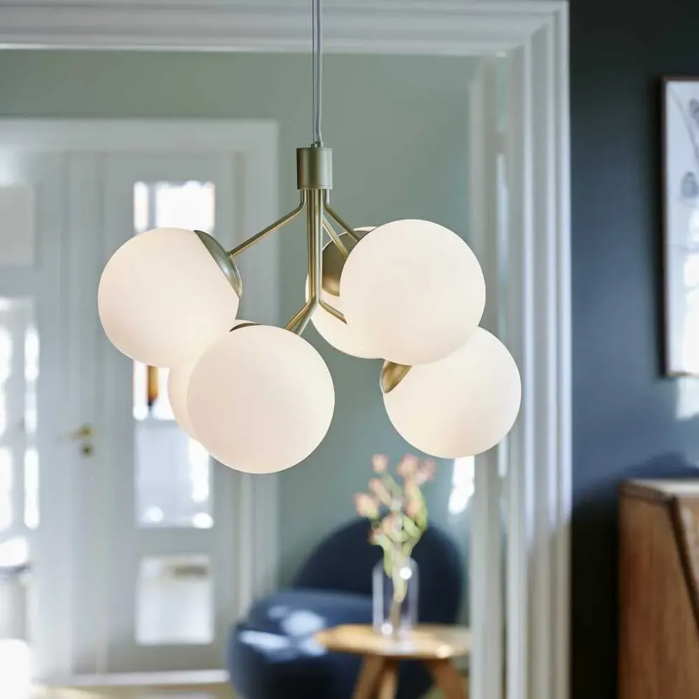 6-Light Pendant Chandelier - Brass