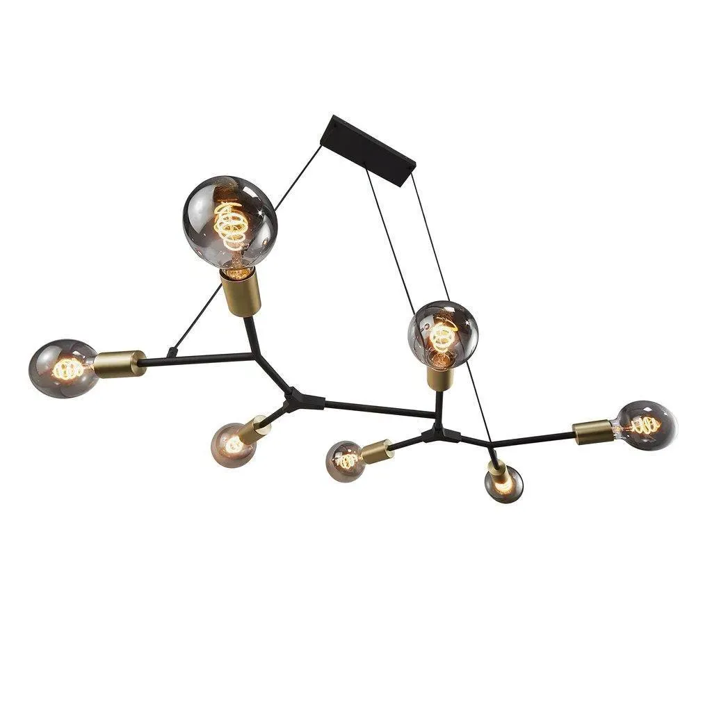 7-Branch Pendant Light - Black, Metal