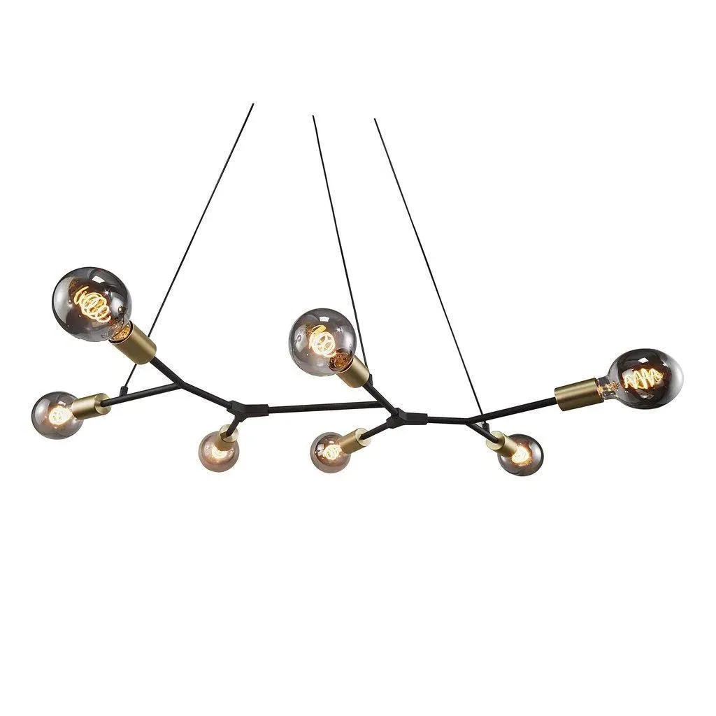 7-Branch Pendant Light - Black, Metal