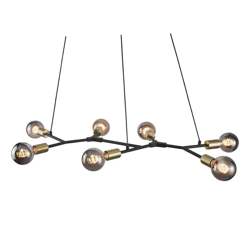 7-Branch Pendant Light - Black, Metal