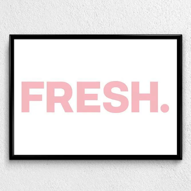 A1 Poster Print Typography - Pink, White