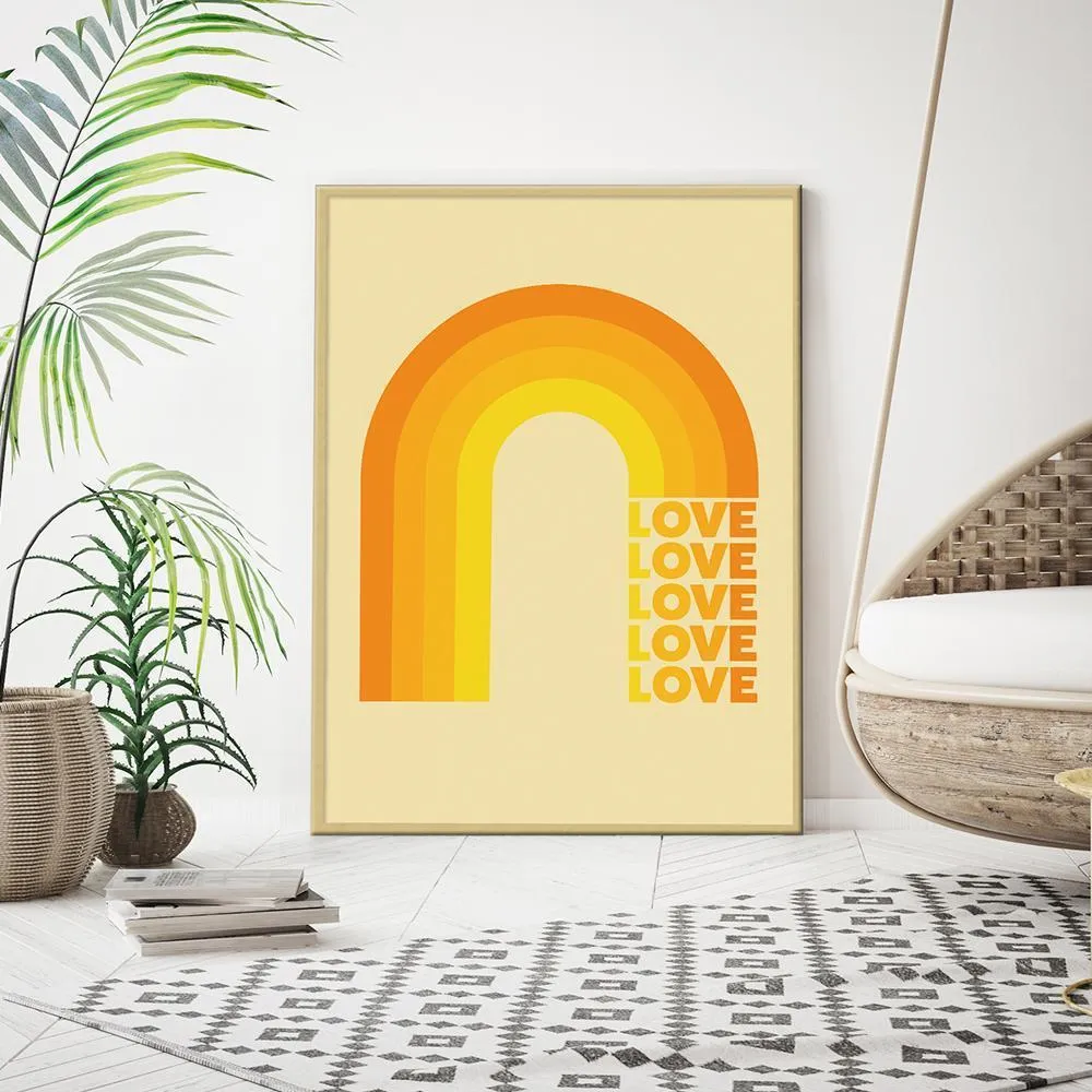 A3 Love Rainbow Poster Print - Orange image
