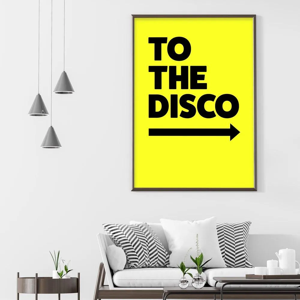 A3 Poster Print Disco Design - Yellow image