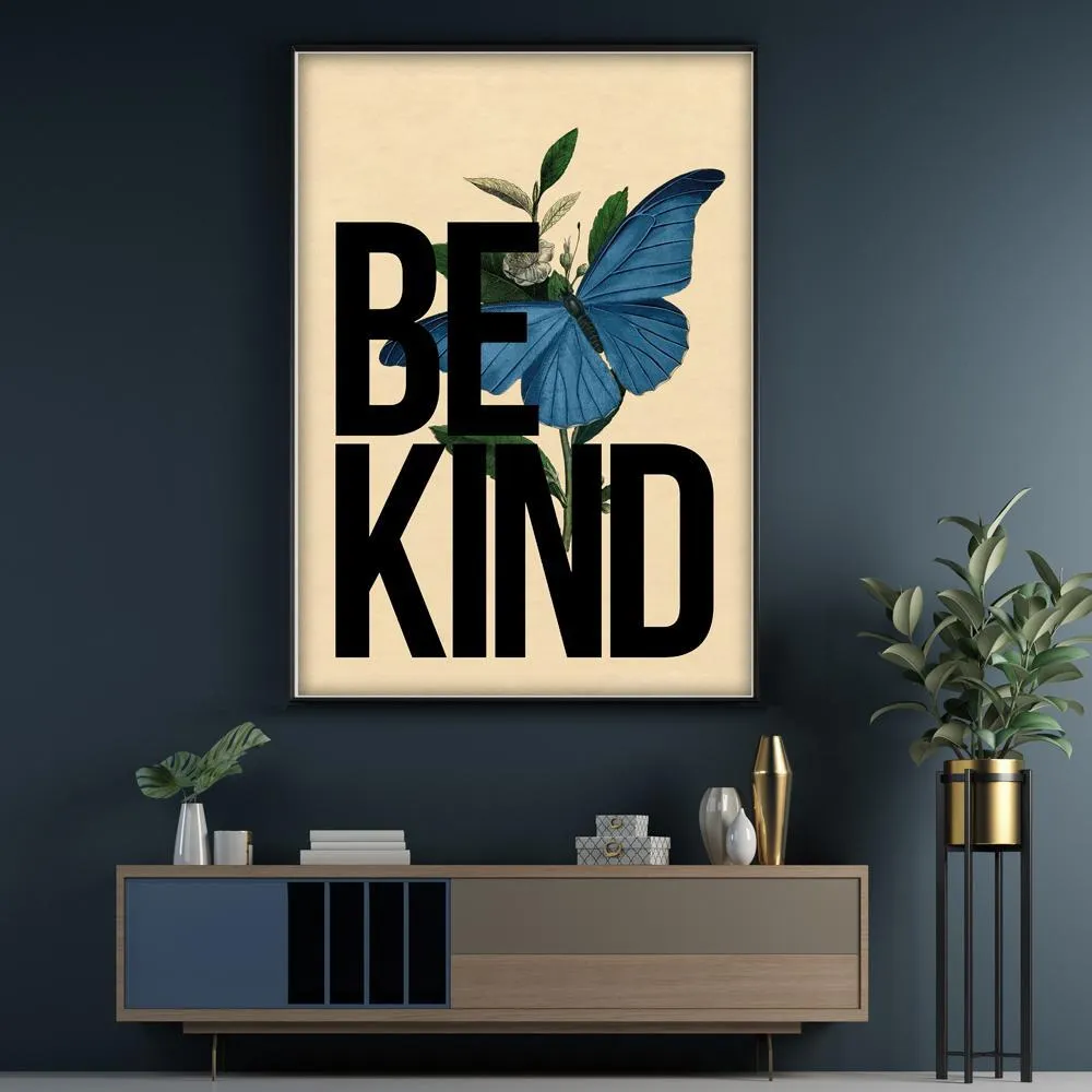 A3 Typography Print BE KIND - Black, Paper image