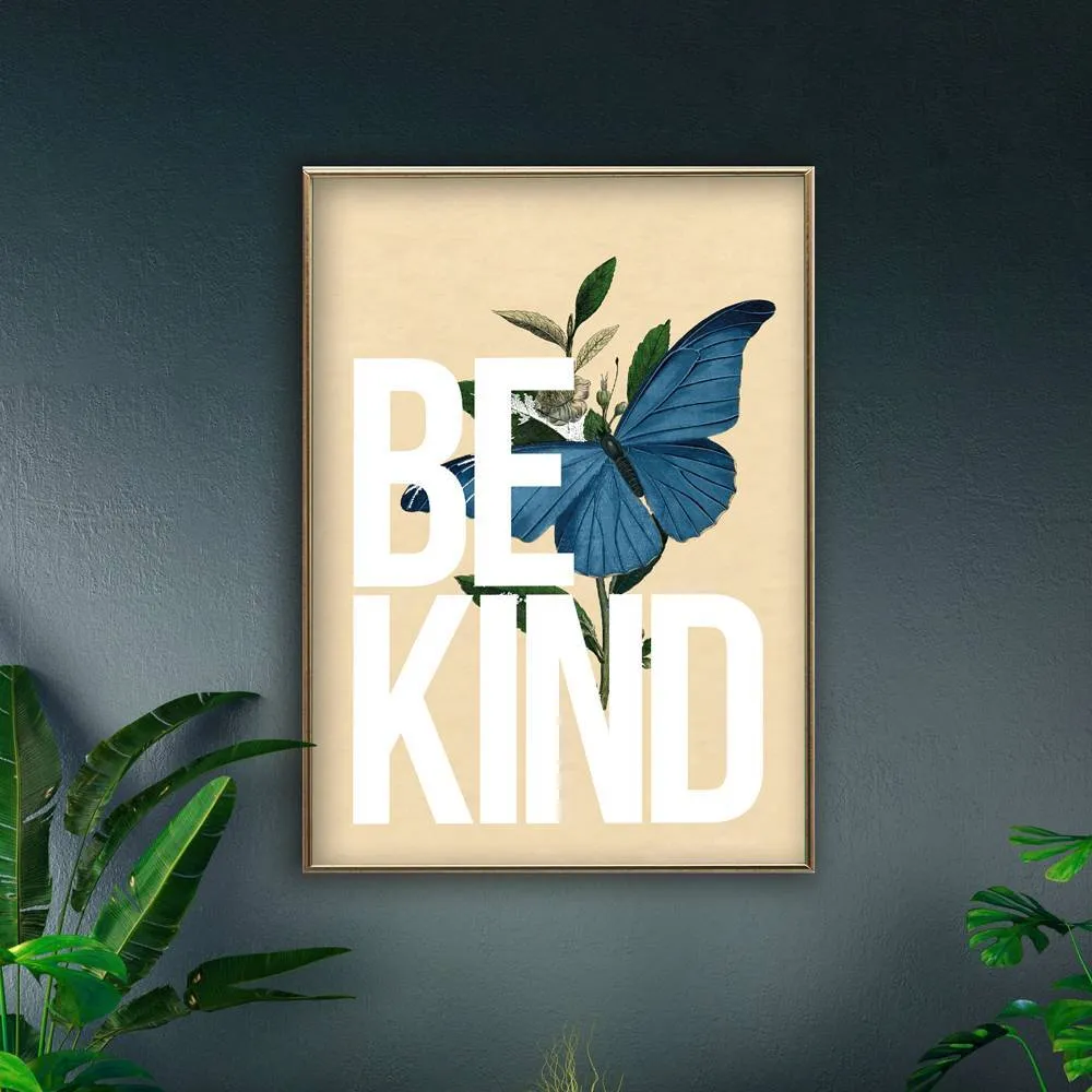 A3 Typography Print BE KIND - White, Paper