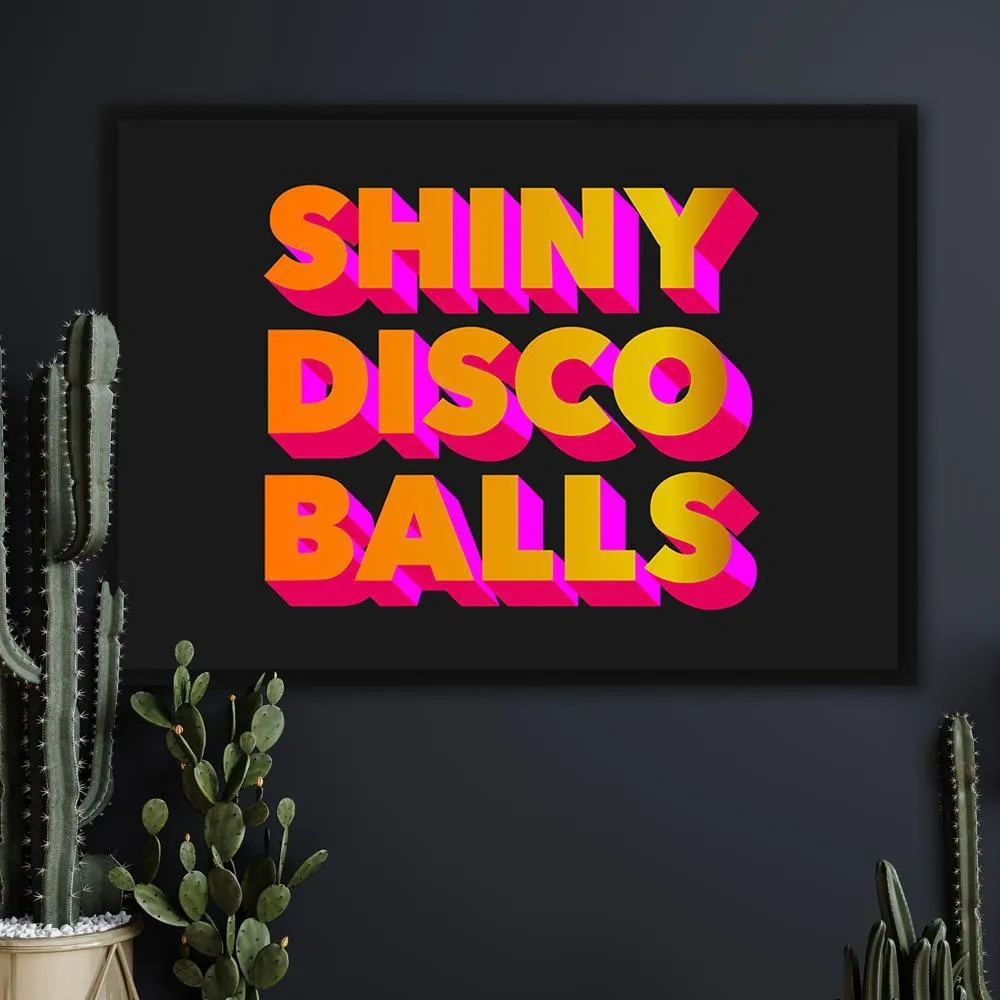 A3 Typography Print - Disco Balls Design