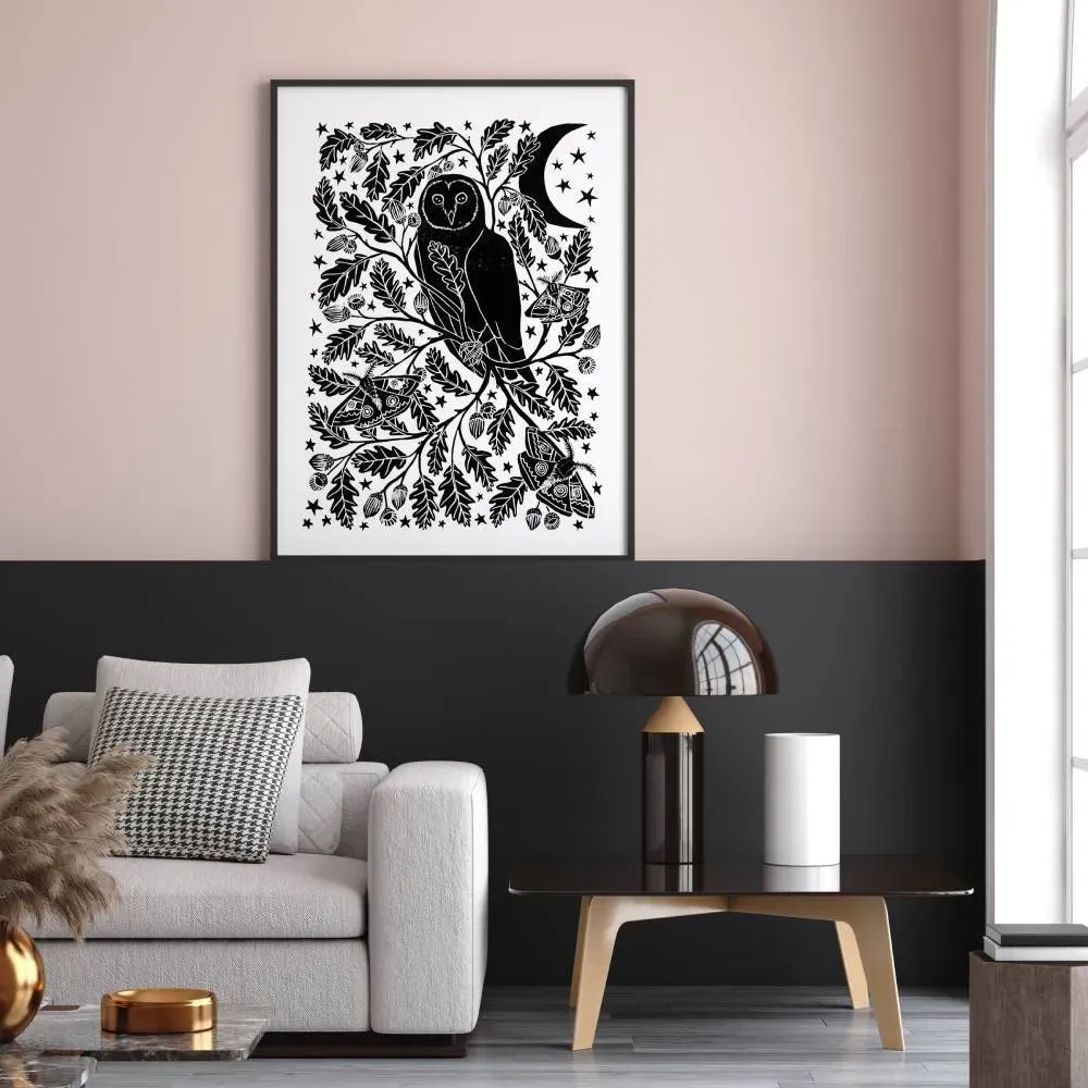 A4 Wall Art Print - Barn Owl by Night image