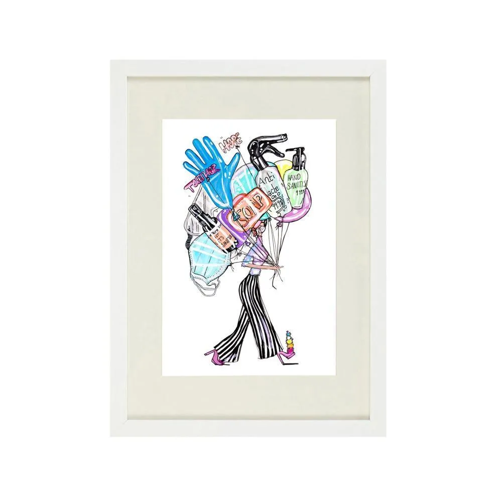A4 Wall Art Print - Multicolor, Black Frame