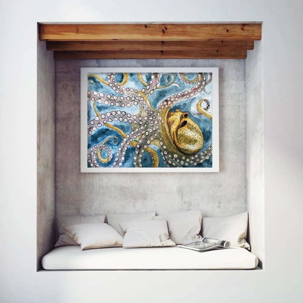 A4 Wall Art Print Unframed - Blue, Paper image