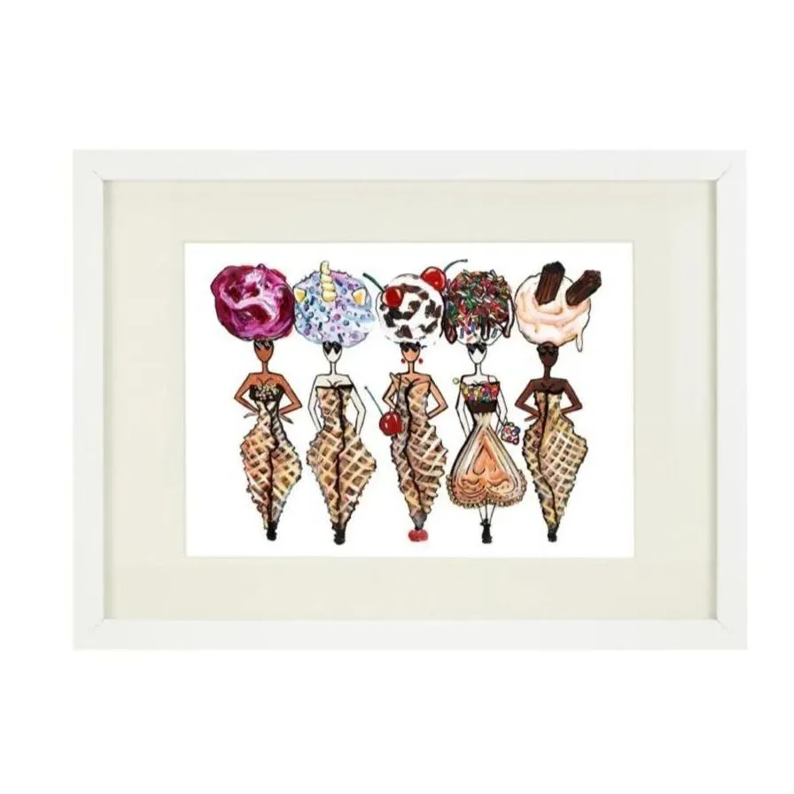 A4 Wall Art Print Unframed - Ice Cream Design image
