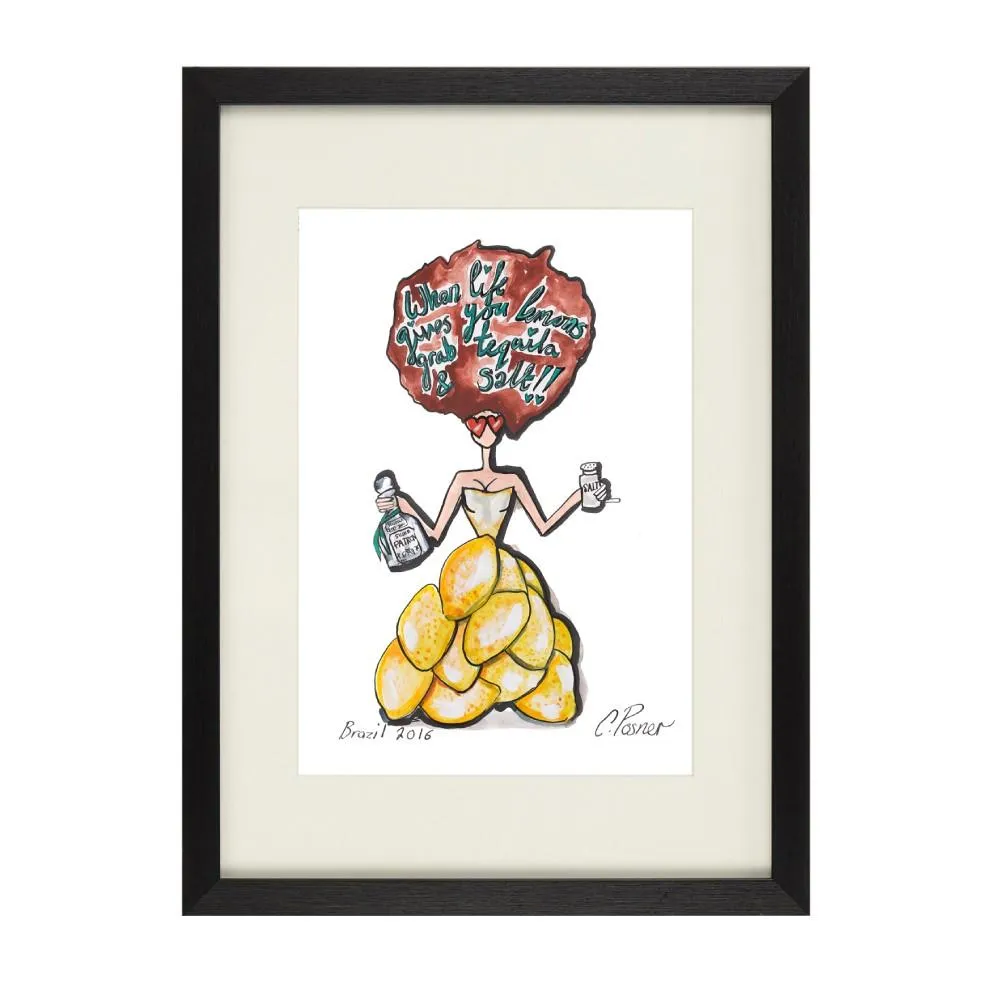 A4 Wall Art Print Unframed - Lemons Design image