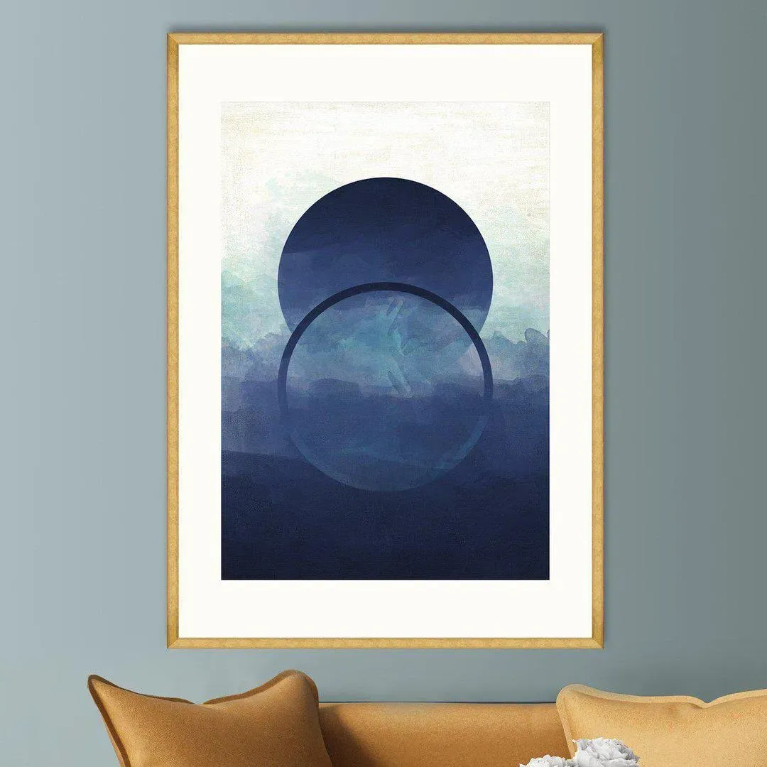Abstract Ombre I Framed Wall Art - Blue image
