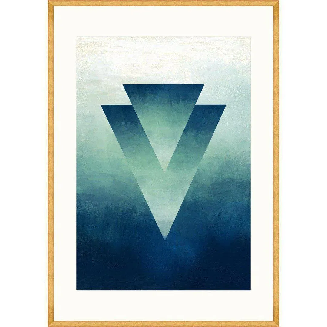 Abstract Ombre II Framed Wall Art - Blue