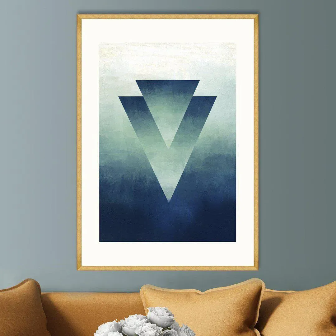 Abstract Ombre II Framed Wall Art - Blue