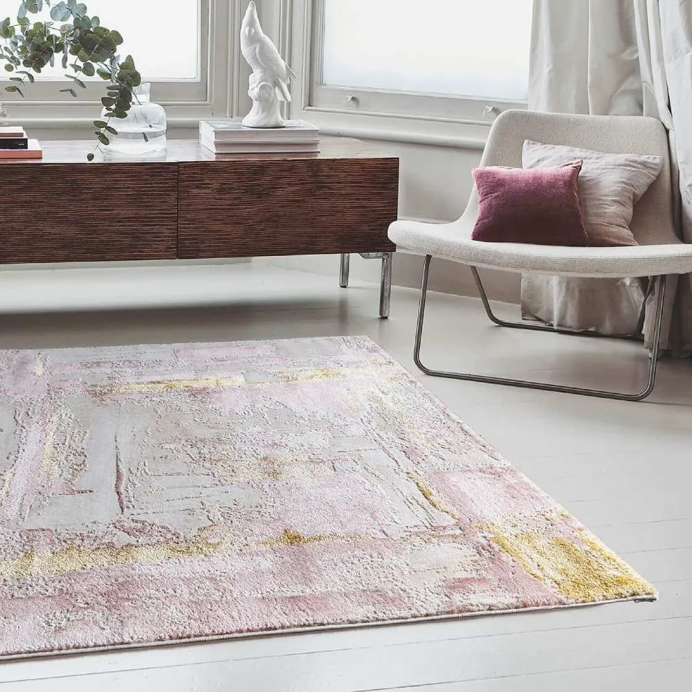 Abstract Print Rug - Pink image