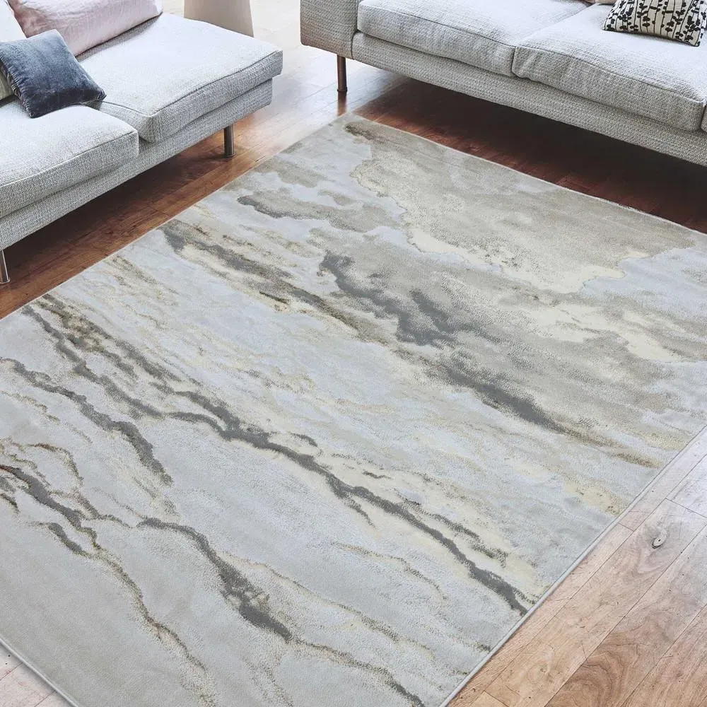 Abstract Rug with Silky Pile - Bronze image