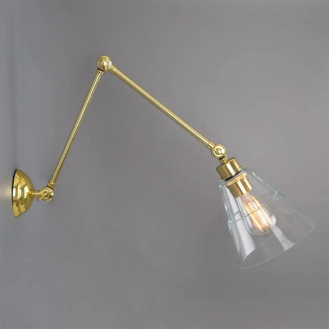 Adjustable Arm Wall Light - Brass, Metal