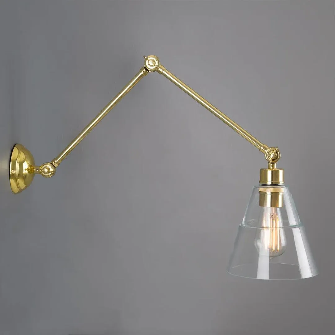 Adjustable Arm Wall Light - Brass, Metal