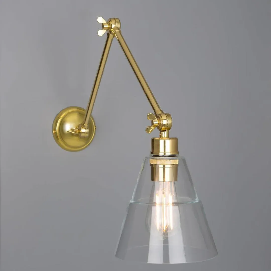 Adjustable Arm Wall Light - Brass, Metal image