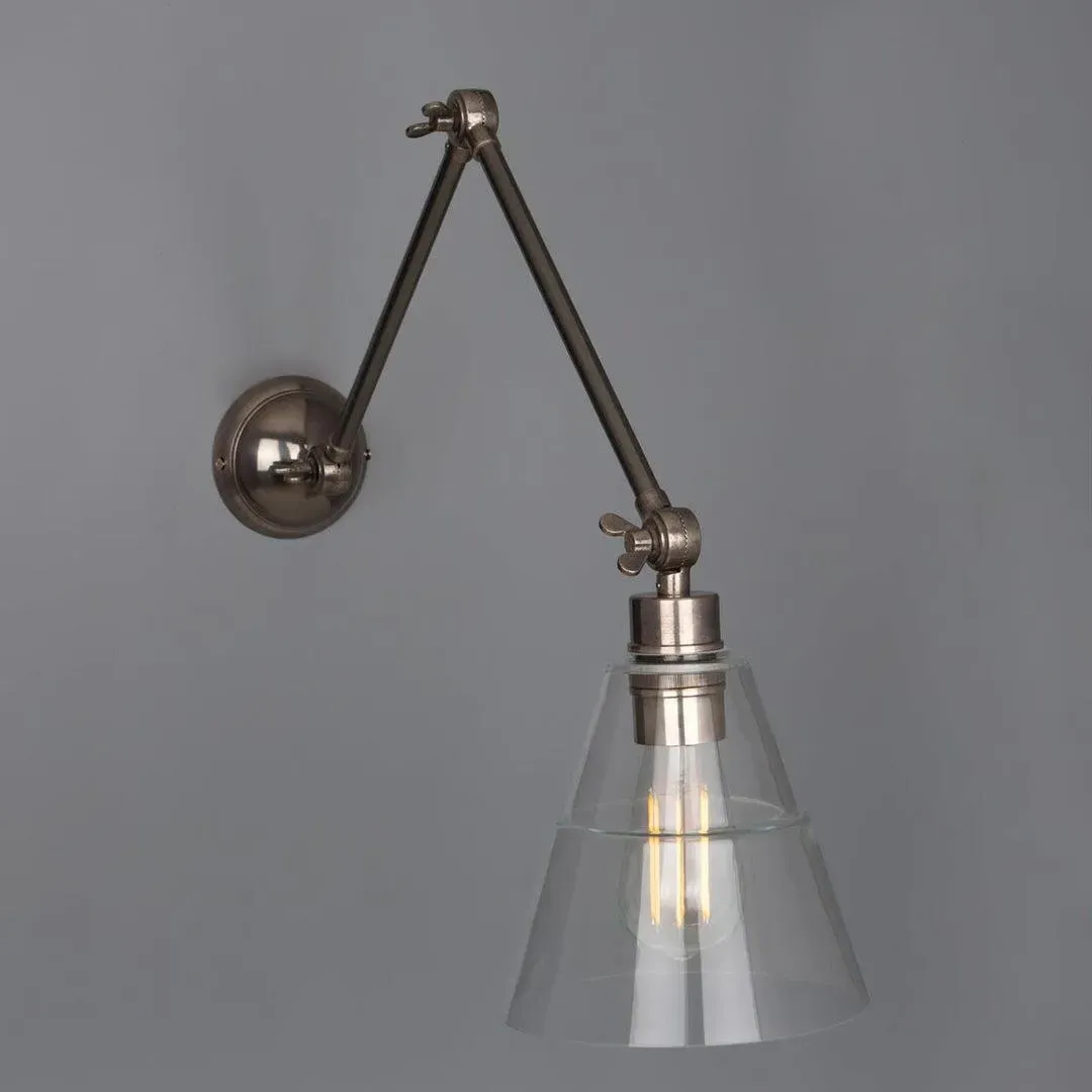 Adjustable Arm Wall Light - Silver, Metal