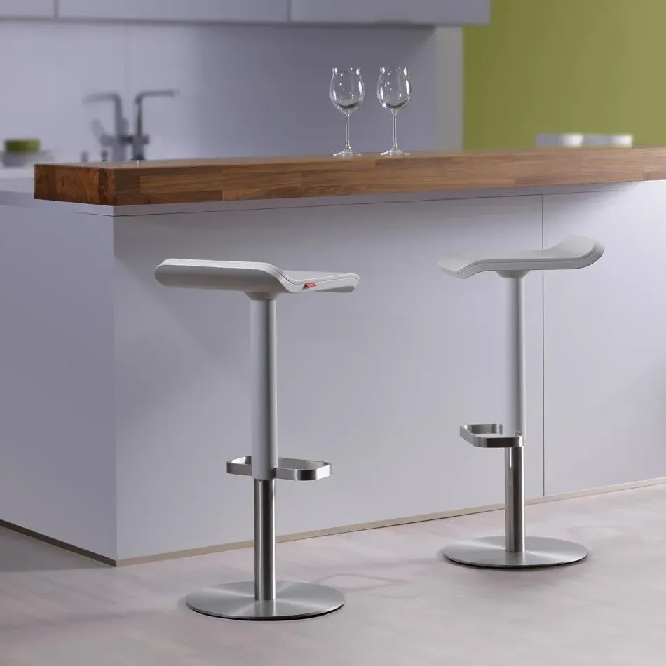Adjustable Bar Stool - White