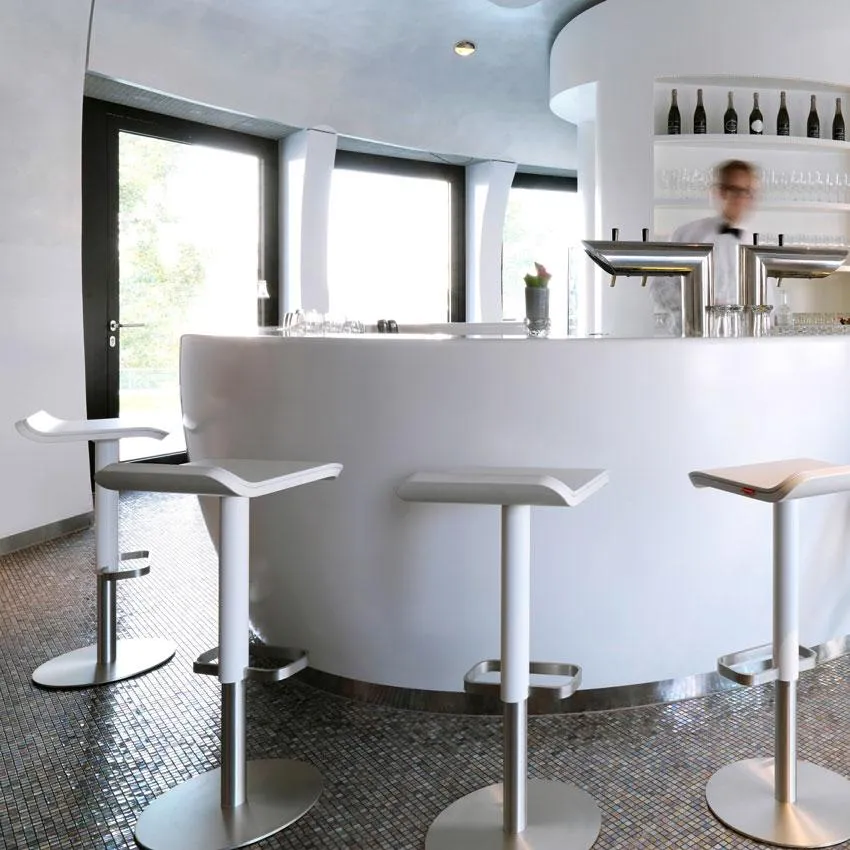 Adjustable Bar Stool - White