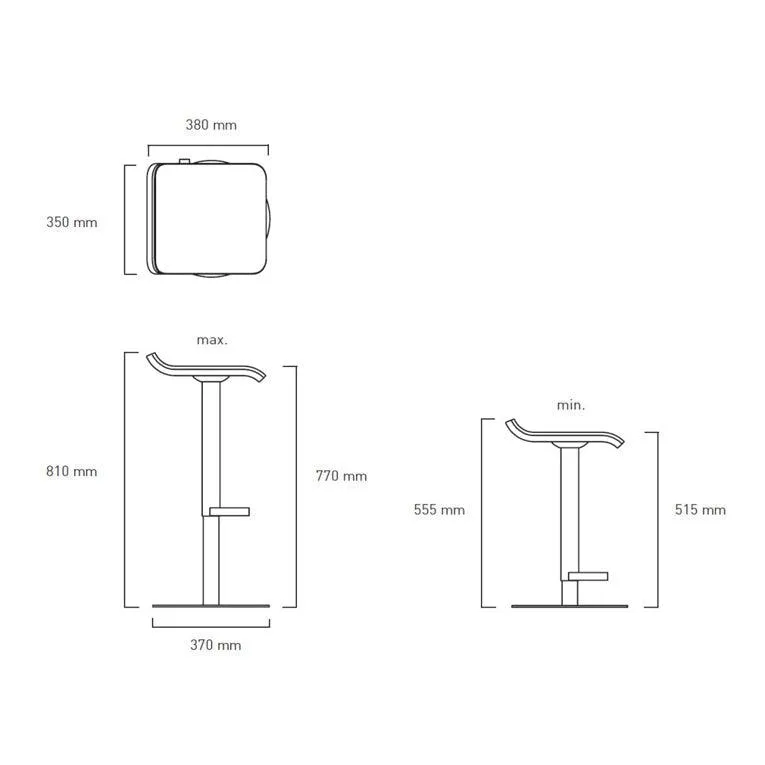 Adjustable Bar Stool - White