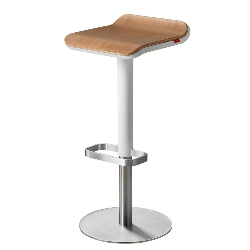 Adjustable Bar Stool - White, Oak