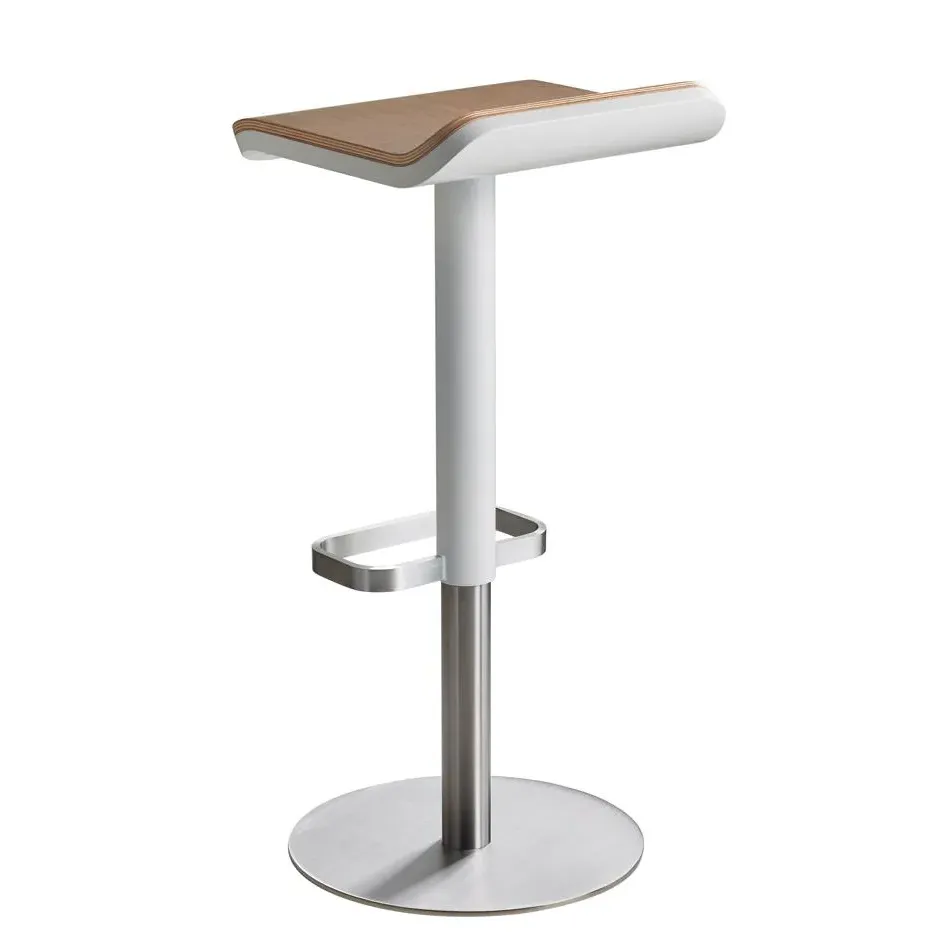 Adjustable Bar Stool - White, Oak