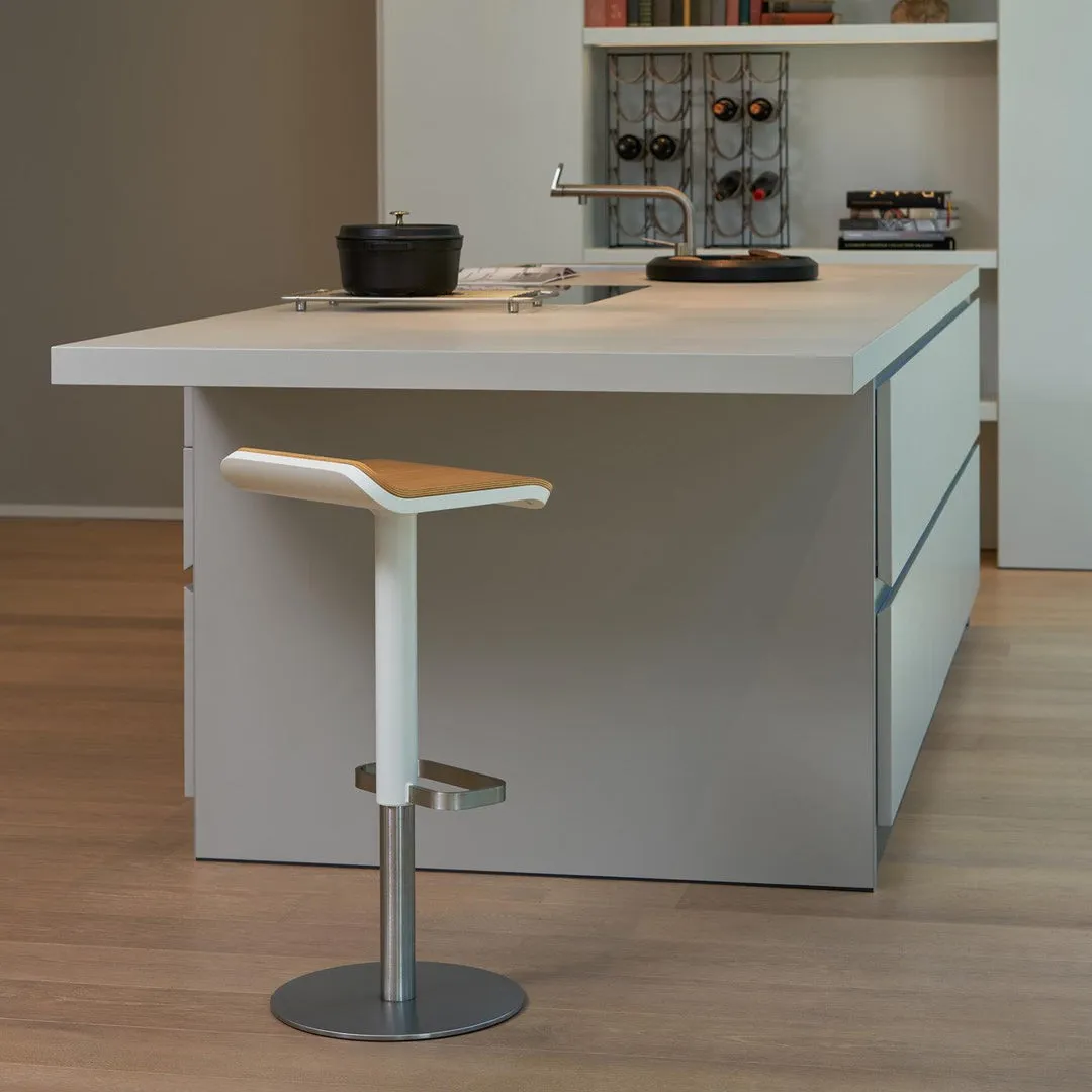 Adjustable Bar Stool - White, Oak