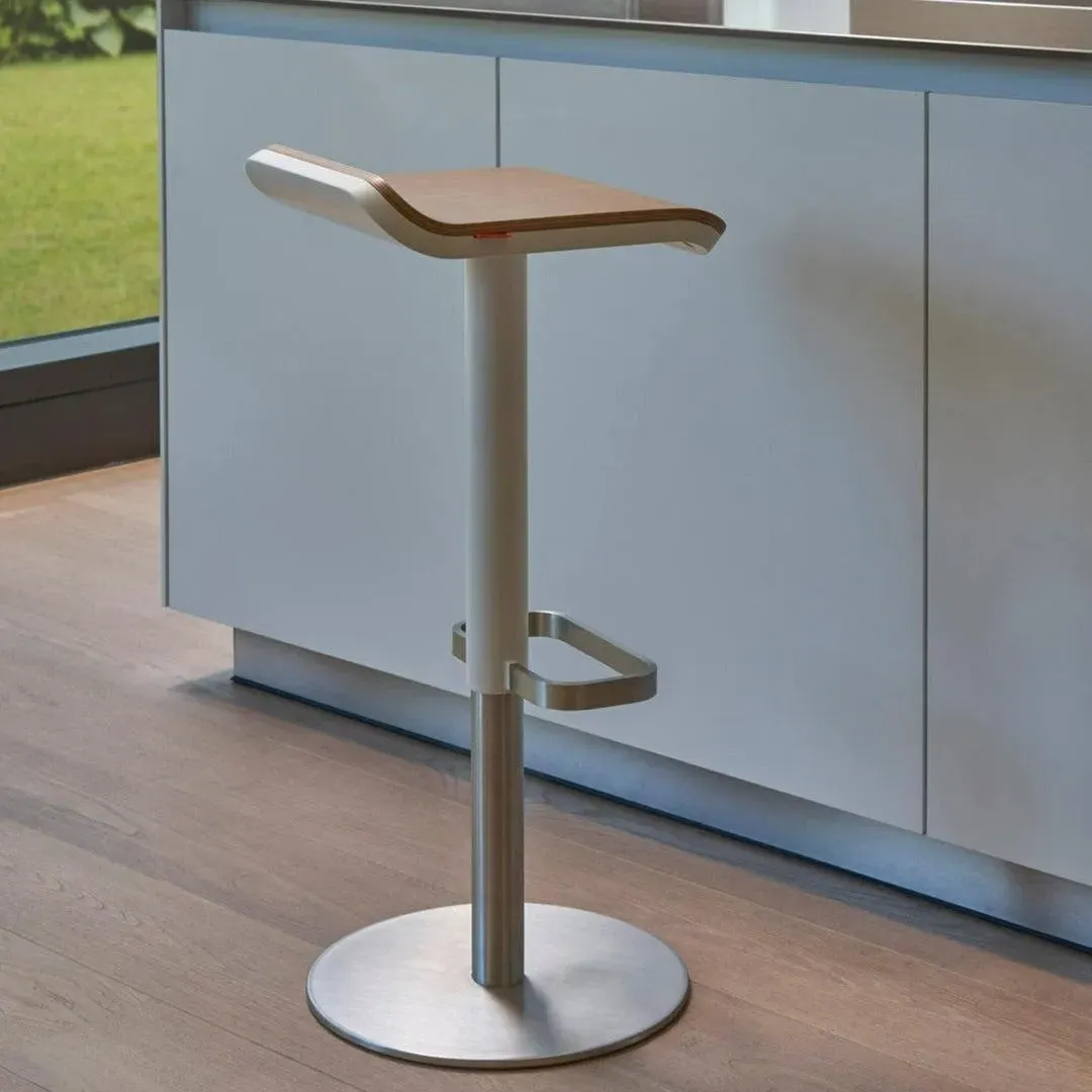 Adjustable Bar Stool - White, Oak